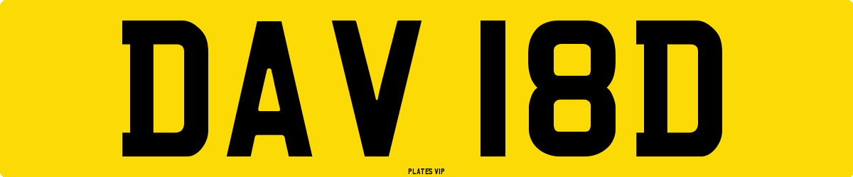 DAV 18D Number Plate