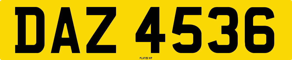 DAZ 4536 Number Plate