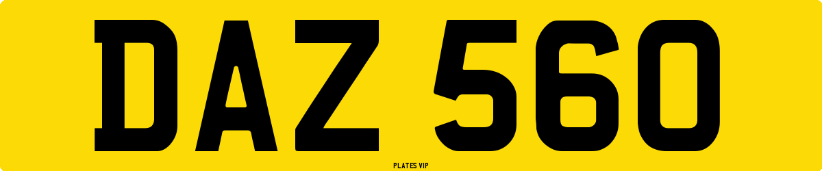 DAZ 560 Number Plate