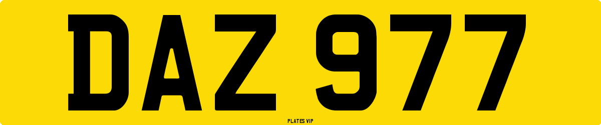 DAZ 977 Number Plate