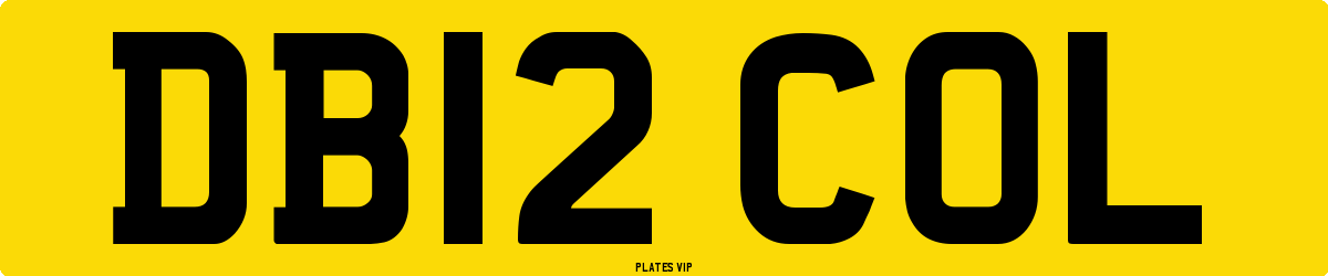 DB12 COL Number Plate