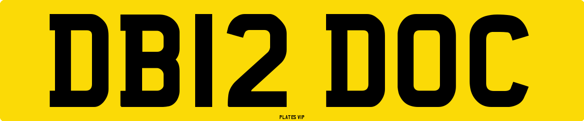 DB12 DOC Number Plate