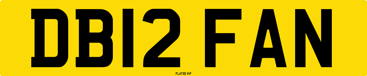 DB12 FAN Number Plate