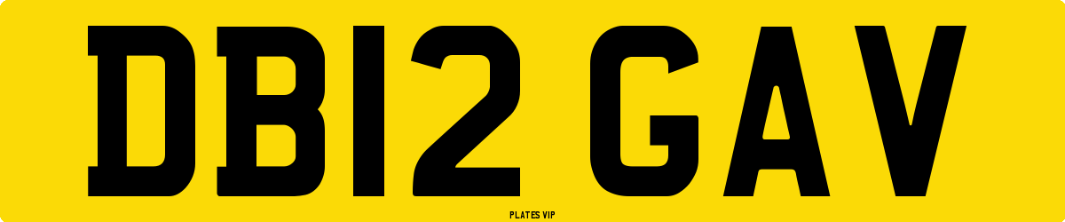 DB12 GAV Number Plate