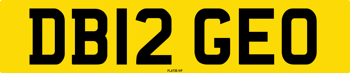 DB12 GEO Number Plate