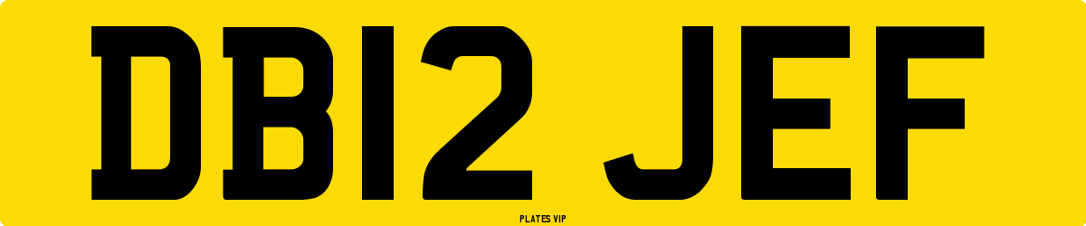 DB12 JEF Number Plate