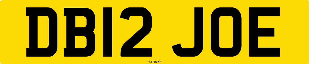 DB12 JOE Number Plate