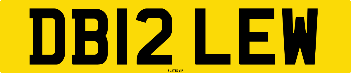 DB12 LEW Number Plate