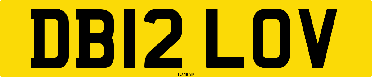 DB12 LOV Number Plate