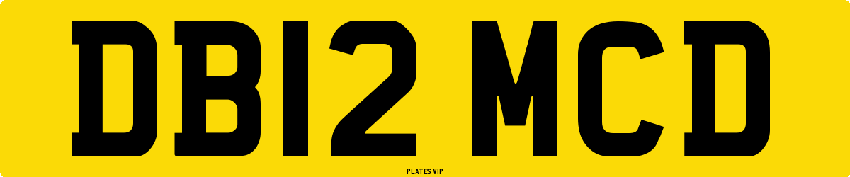 DB12 MCD Number Plate