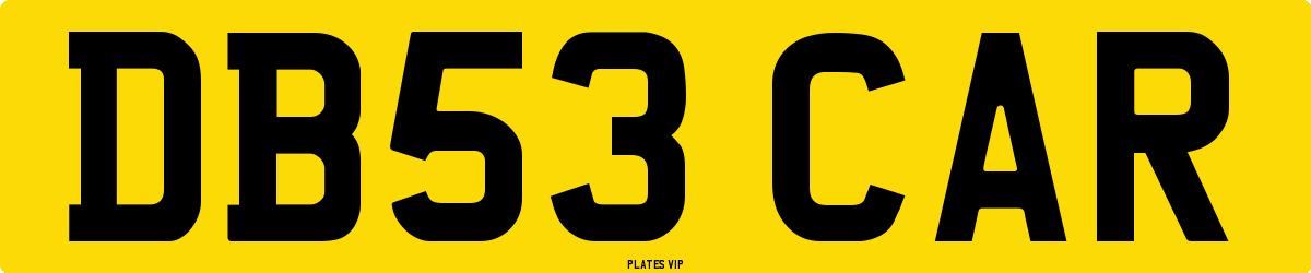 DB53 CAR Number Plate