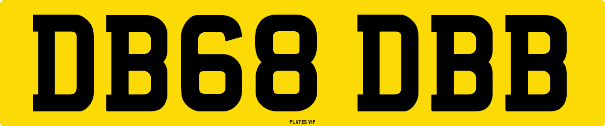 DB68 DBB Number Plate