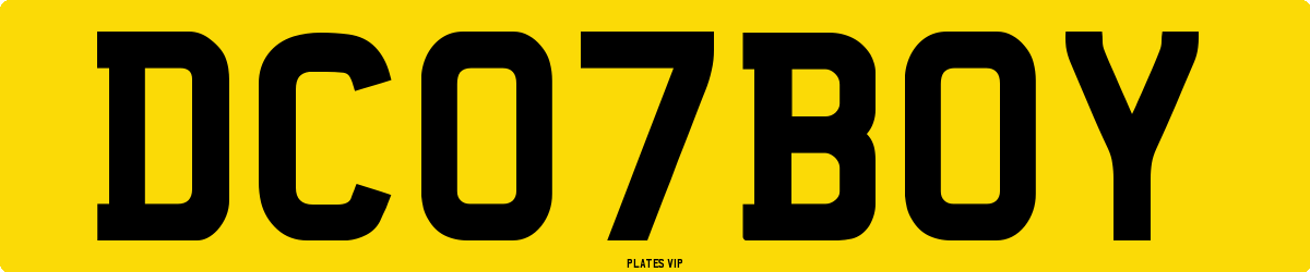 DC 07 BOY Number Plate
