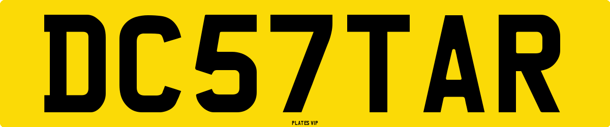 DC 57 TAR Number Plate