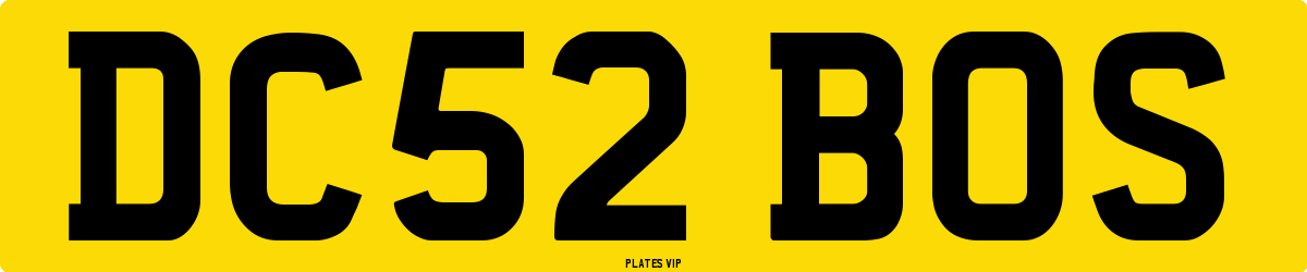 DC52 BOS Number Plate