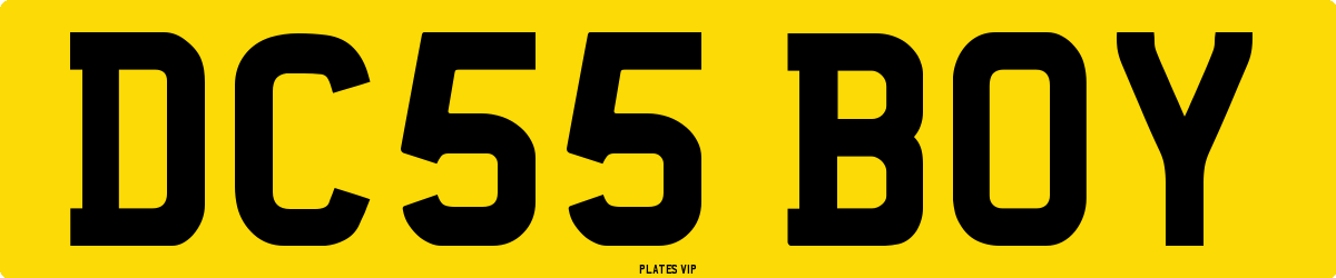 DC55 BOY Number Plate