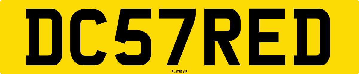 DC57RED Number Plate