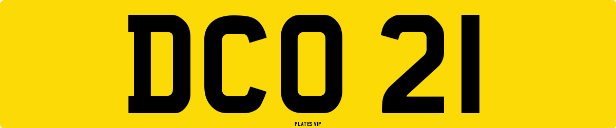 DCO 21 Number Plate