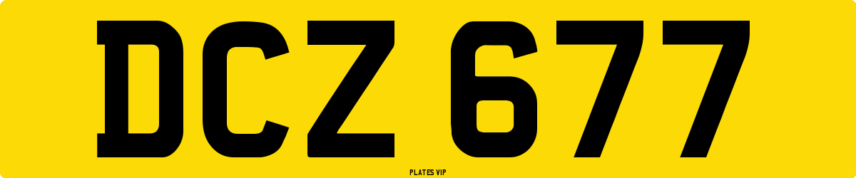 DCZ 677 Number Plate