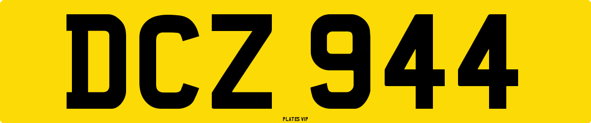 DCZ 944 Number Plate