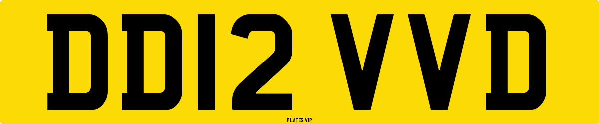 DD12 VVD Number Plate