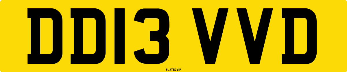DD13 VVD Number Plate