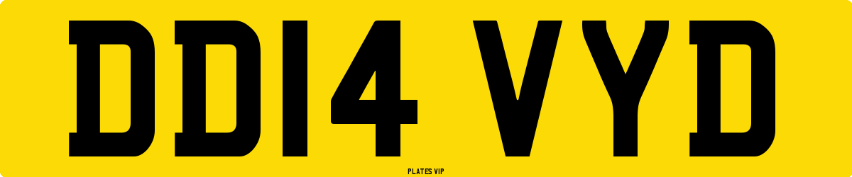DD14 VYD Number Plate