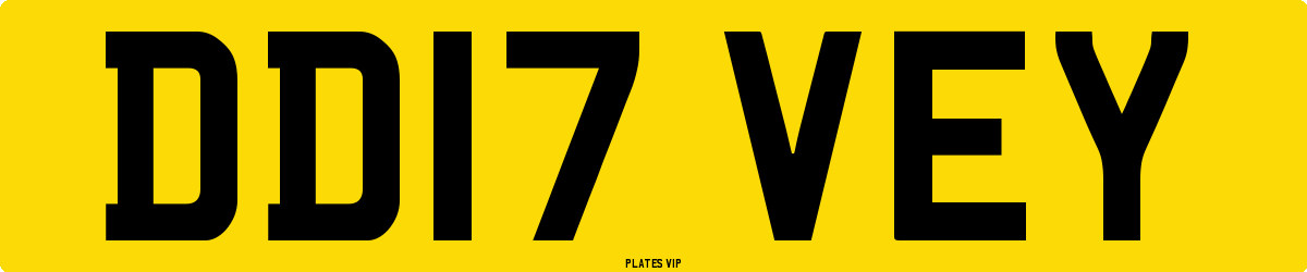 DD17 VEY Number Plate