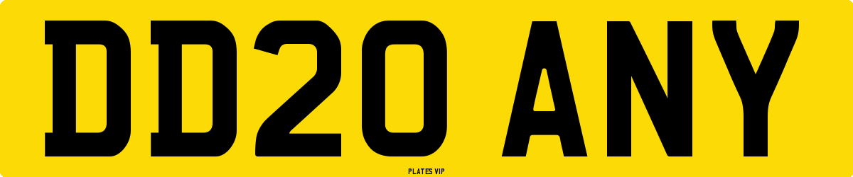DD20 ANY Number Plate