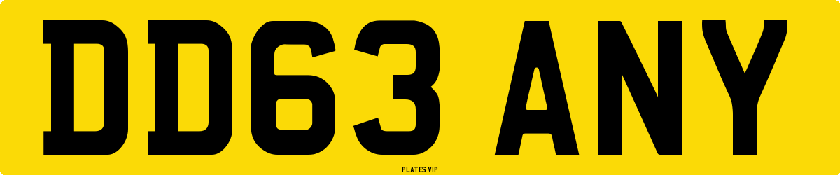 DD63 ANY Number Plate
