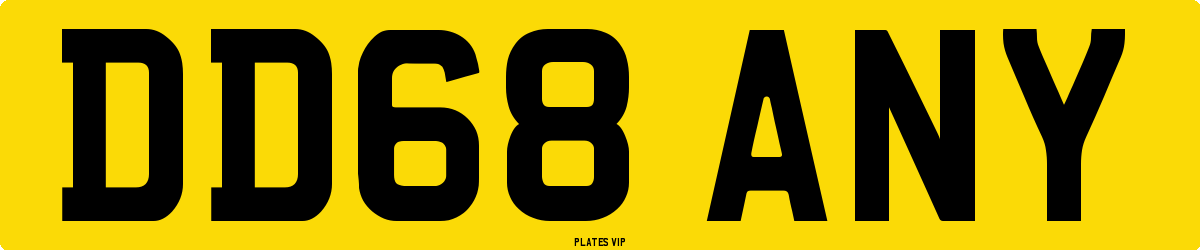 DD68 ANY Number Plate
