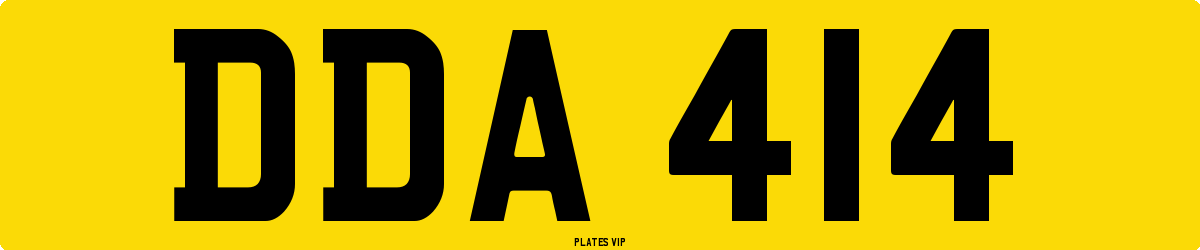 DDA 414 Number Plate