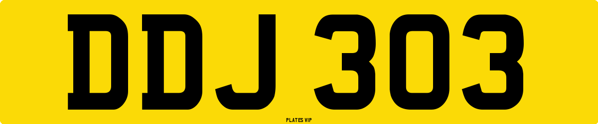 DDJ 303 Number Plate