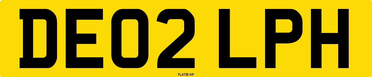 DE02 LPH Number Plate