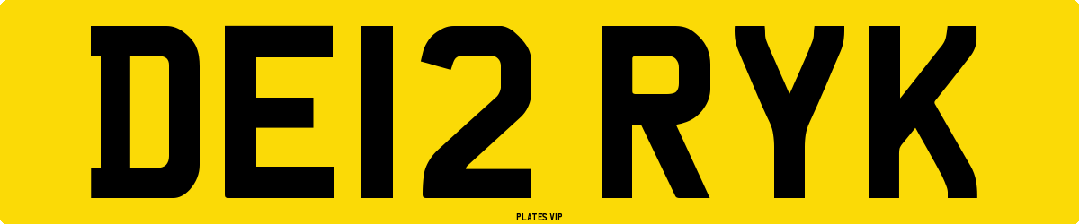DE12 RYK Number Plate