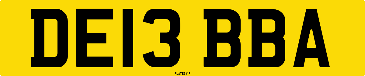DE13 BBA Number Plate