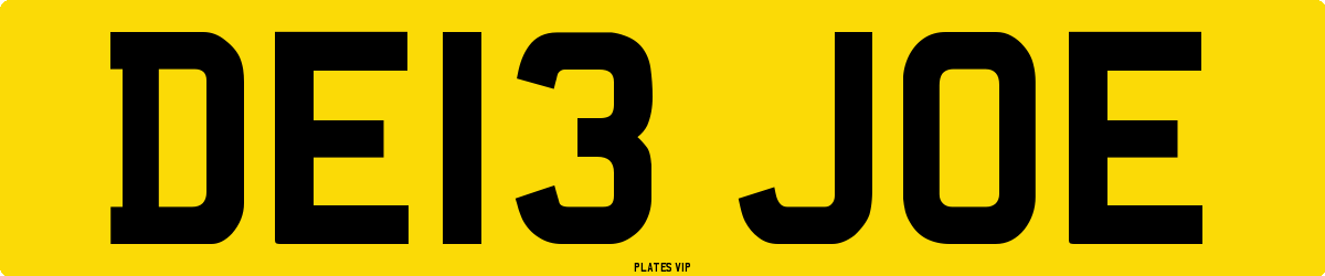 DE13 JOE Number Plate