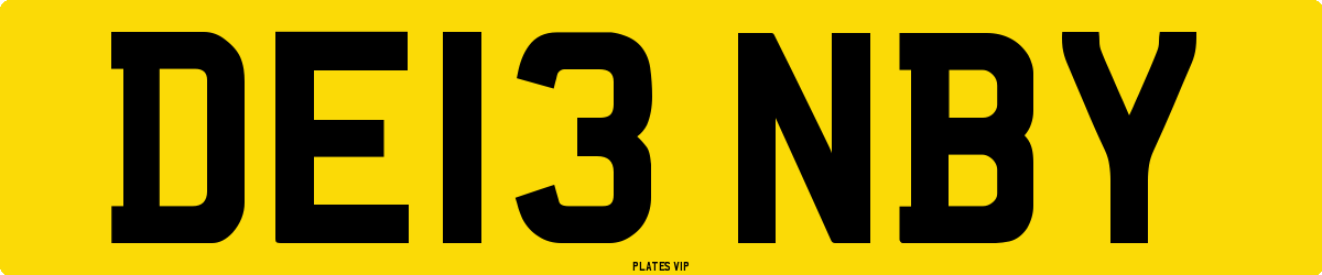 DE13 NBY Number Plate