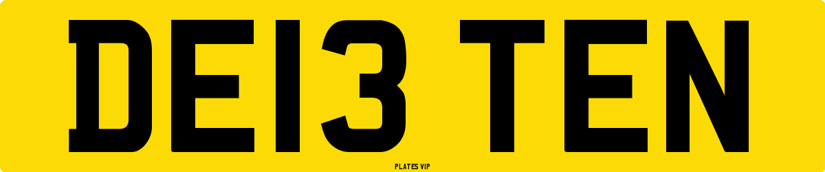 DE13 TEN Number Plate