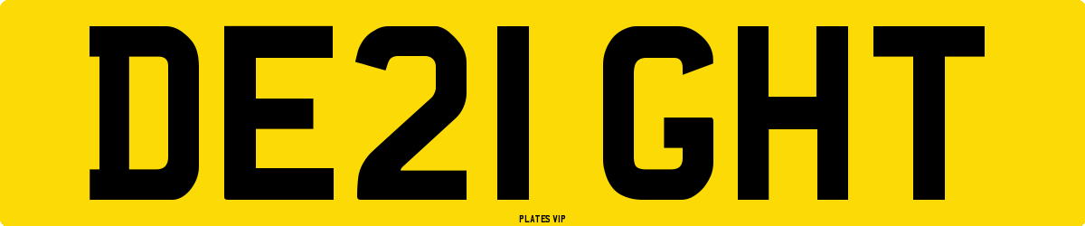 DE21 GHT Number Plate