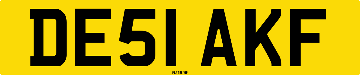 DE51 AKF Number Plate