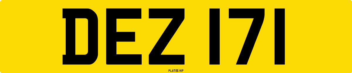 DEZ 171 Number Plate