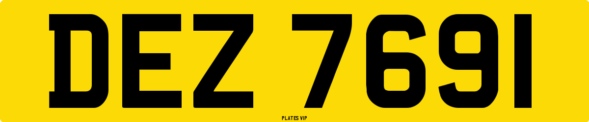 DEZ 7691 Number Plate
