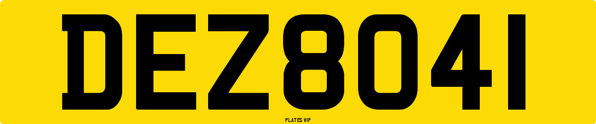 DEZ8041 Number Plate