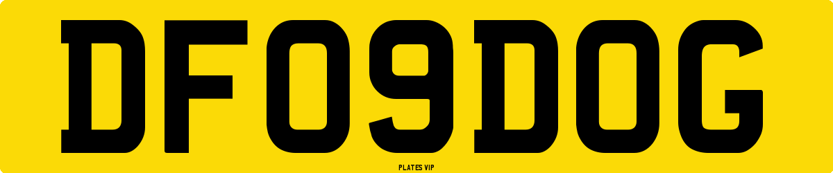 DF 09 DOG Number Plate