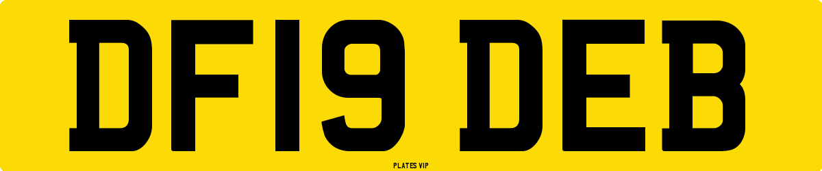 DF19 DEB Number Plate