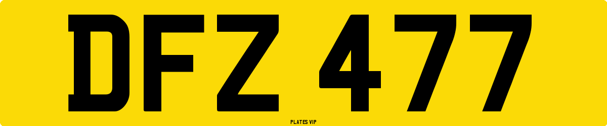 DFZ 477 Number Plate