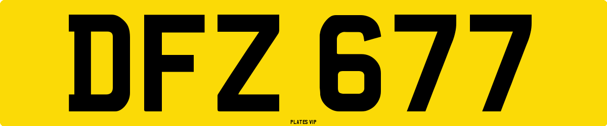 DFZ 677 Number Plate