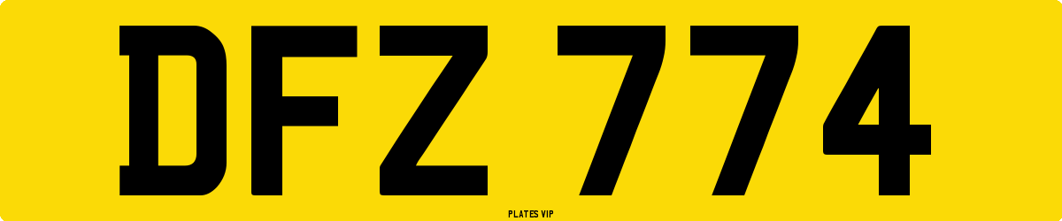 DFZ 774 Number Plate