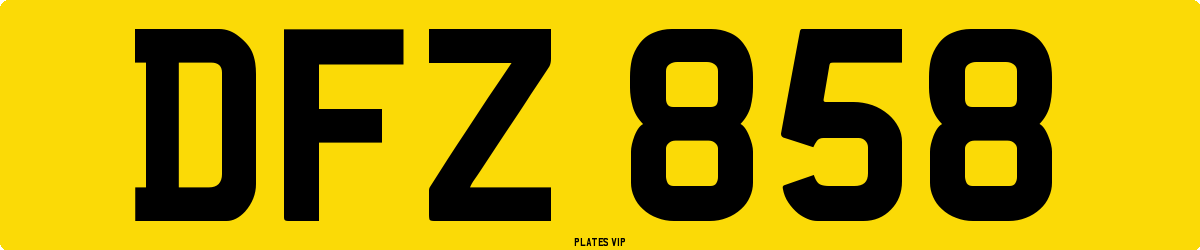 DFZ 858 Number Plate